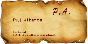 Puj Alberta névjegykártya